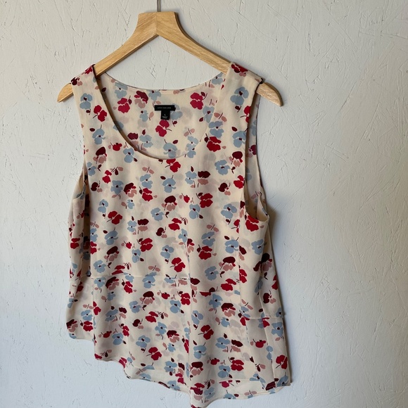 Ann Taylor Sleveless Polyester Floral Blouse Large - Picture 2 of 9
